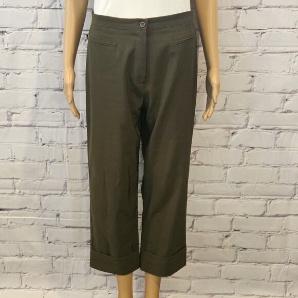 ANNE KLEIN - Olive green cropped pants - Picture 5 of 10